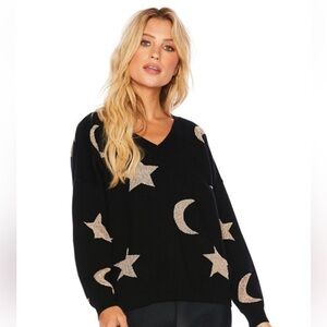 Beach Riot Joey Sweater Gold & Moon Star Knit